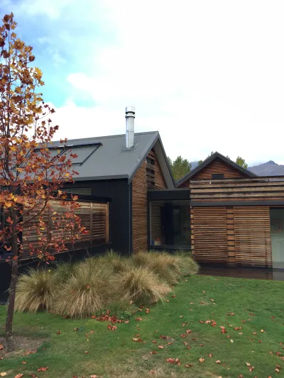 Speargrass Flat Residence — gable forms and louvred screen